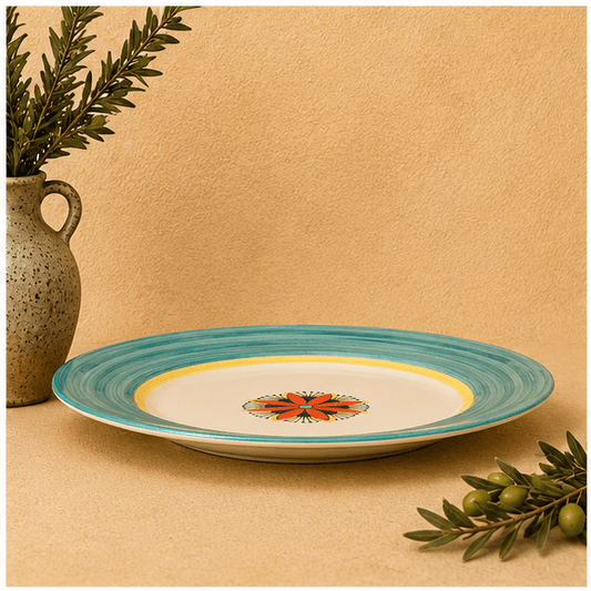 Intreccio Dinner Plate, in Teal - Tavola Piena - Dinner Plate