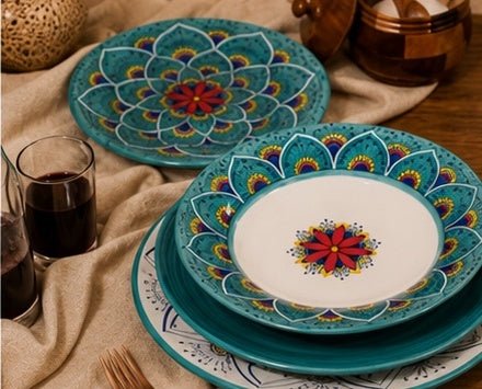 Intreccio Charger Plate, in Teal - Tavola Piena - Charger