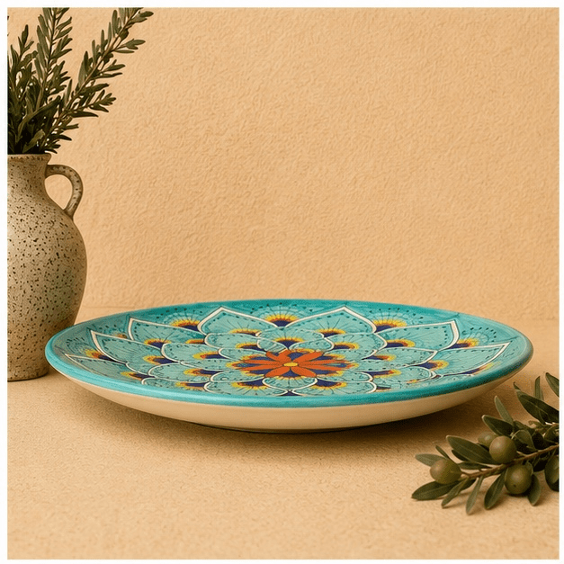 Intreccio Salad Plate, in Teal - Tavola Piena - Salad Plate