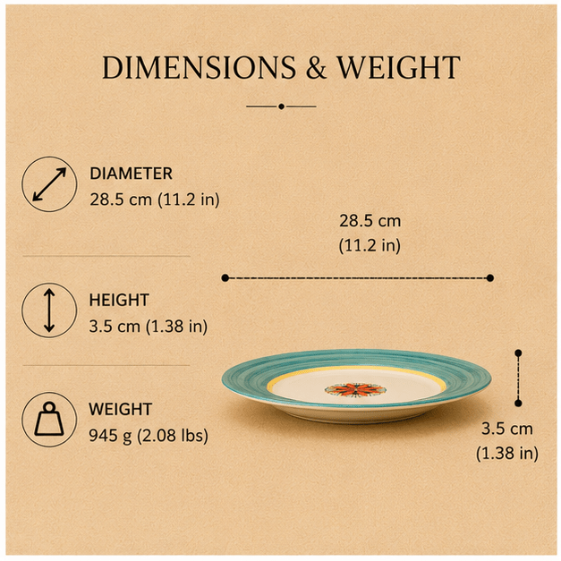 Intreccio Dinner Plate, in Teal - Tavola Piena - Dinner Plate