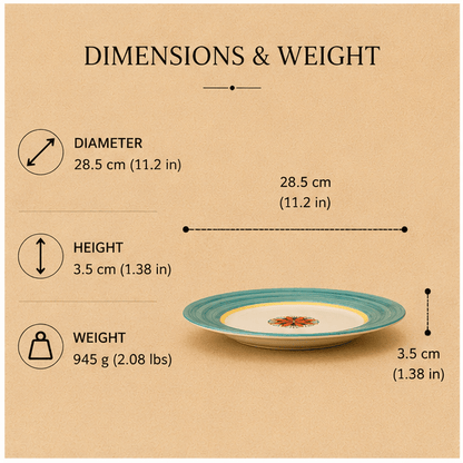 Intreccio Dinner Plate, in Teal - Tavola Piena - Dinner Plate