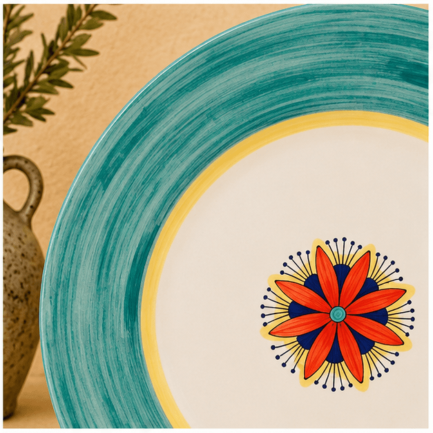 Intreccio Dinner Plate, in Teal - Tavola Piena - Dinner Plate