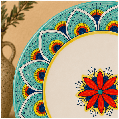 Intreccio Rimmed Soup/Pasta Bowl, Teal - Tavola Piena - Rimmed Soup/Pasta Bowl