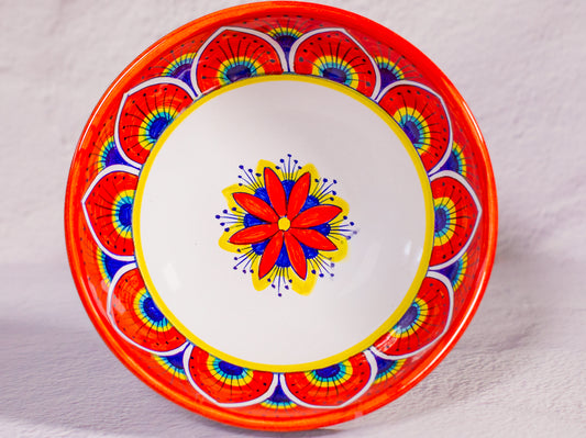 Intreccio Deep Soup/Pasta Bowl – Red – Hand-Painted Italian Ceramic