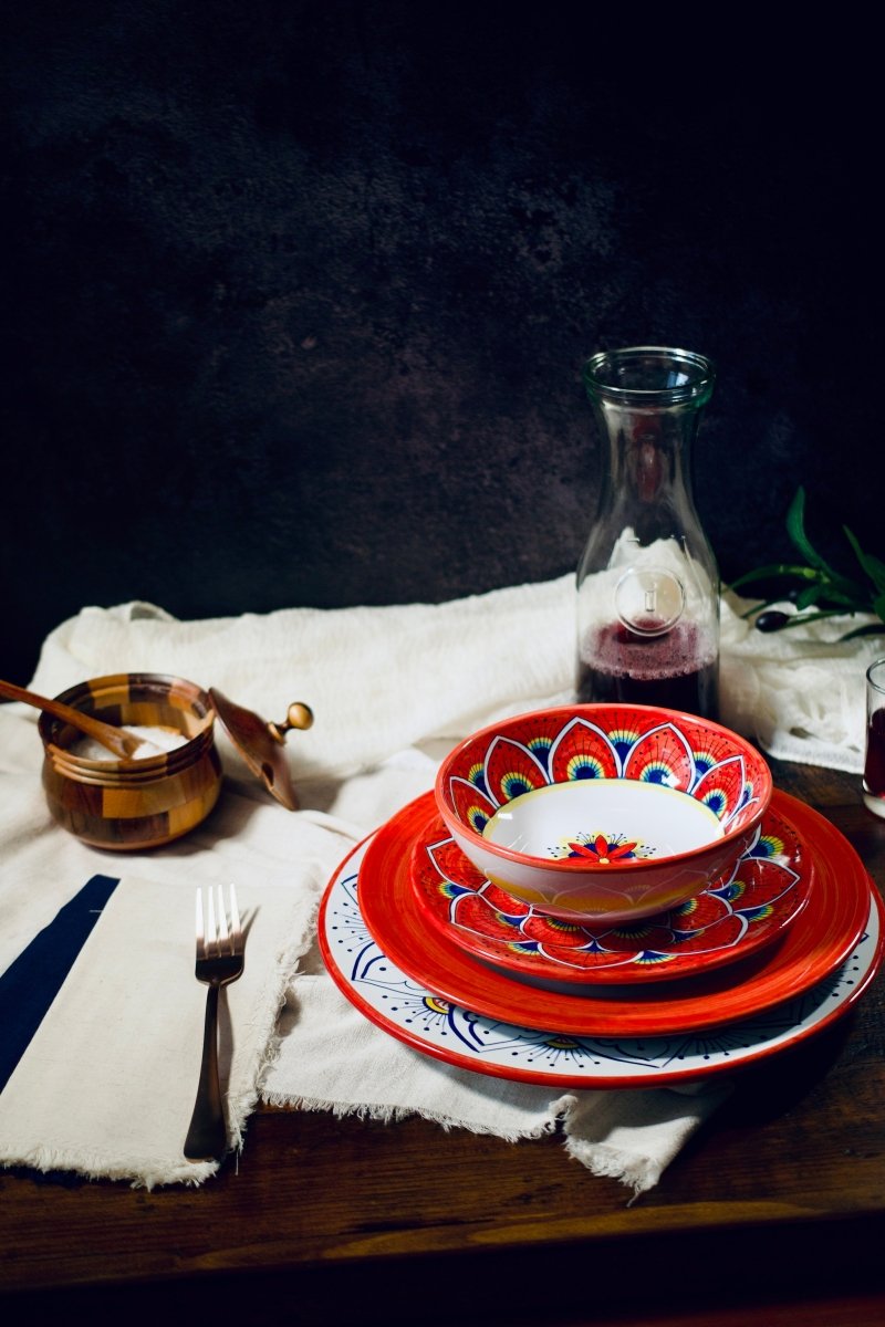 Intreccio Deep Soup/Pasta Bowl – Red - Tavola Piena - Deep Soup/Pasta Bowl