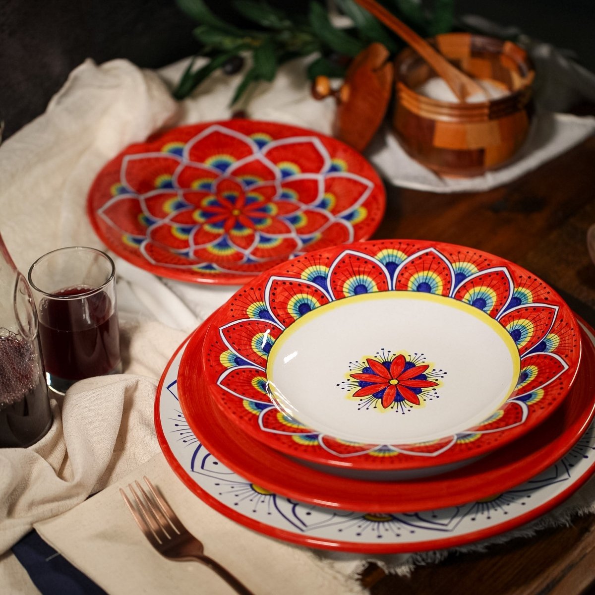 Intreccio Place Setting in Red - Tavola Piena - Placesetting