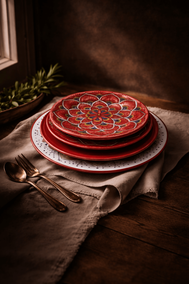 Intreccio Place Setting in Red - Tavola Piena - Placesetting