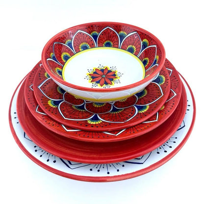 Intreccio Deep Soup/Pasta Bowl – Red - Tavola Piena - Deep Soup/Pasta Bowl