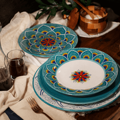 Intreccio Place Setting in Teal - Tavola Piena - Placesetting