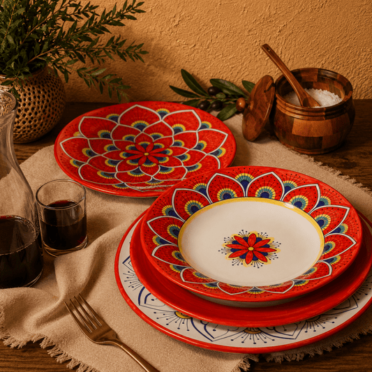 Intreccio Place Setting in Red - Tavola Piena - Placesetting