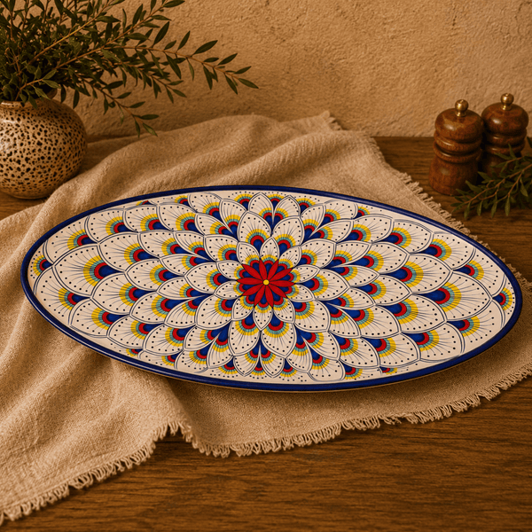 Intreccio Oval Serving Platter in White - Tavola Piena - Serving Pieces