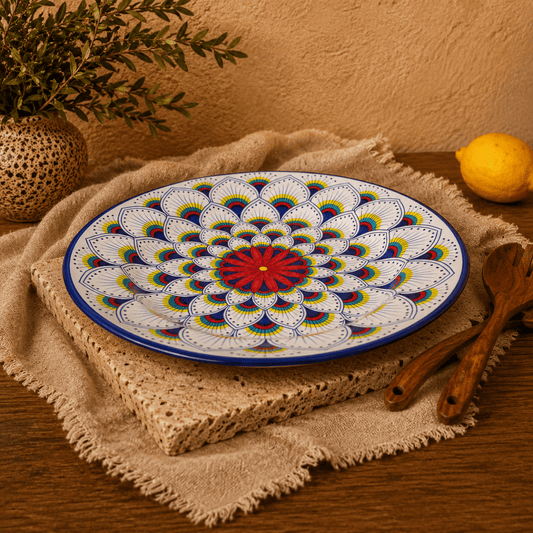Intreccio Round Serving Platter in White - Tavola Piena - Serving Pieces