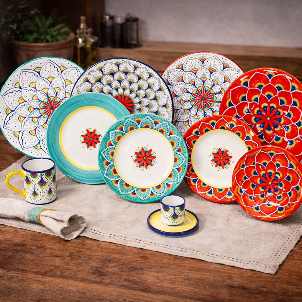 Our interpretation of the traditional "peacock" pattern.